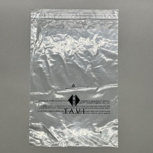 Bolsas de plástico transparente de LDPE planas recicladas con diseño personalizado, impresas con embalaje de advertencia de asfixia con autoadhesivo - Product Image 4