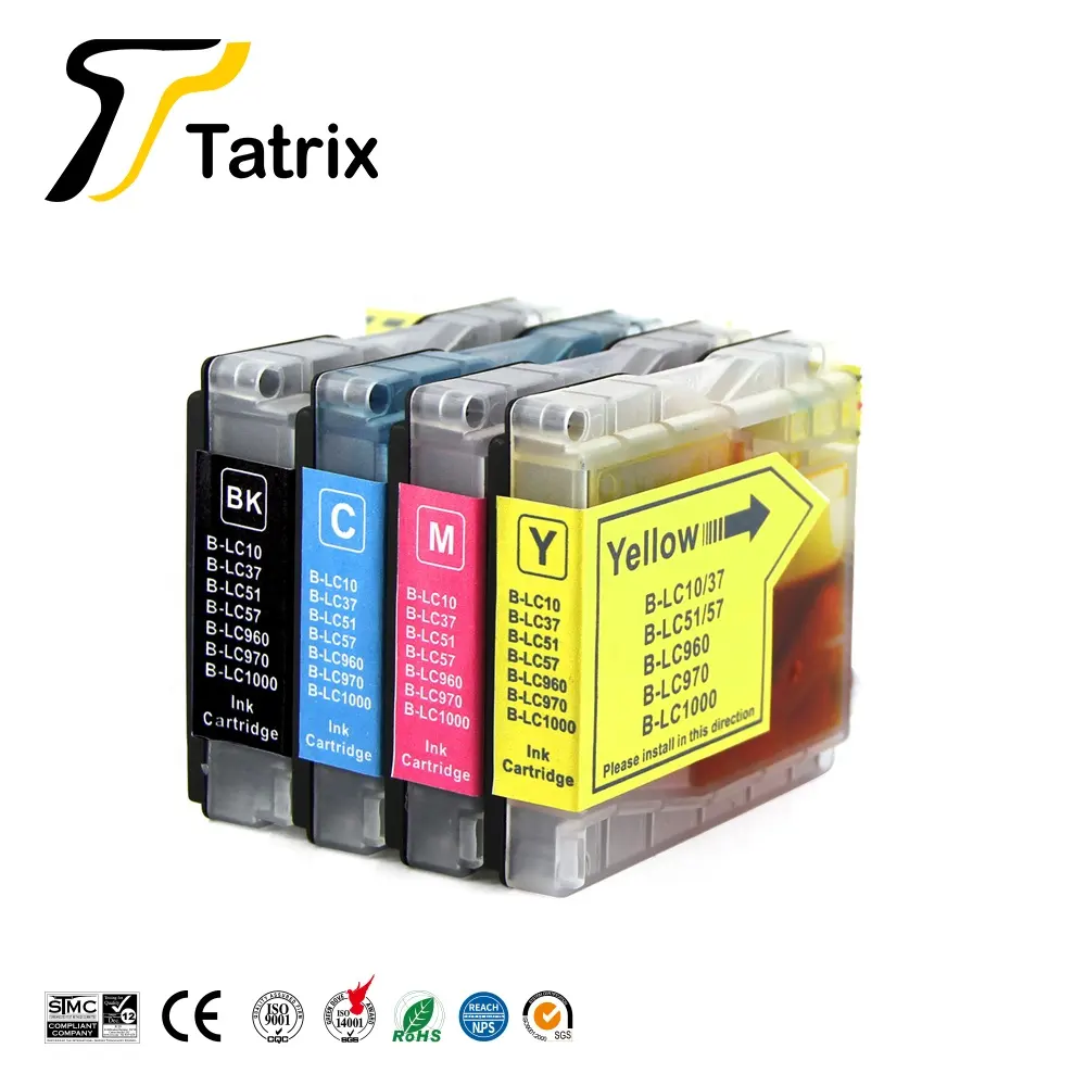 Tatrix LC10 LC37 LC51 LC57 LC960 LC970 LC1000 Premium Color Compatible Printer Ink Cartridge for Brother DCP-130C DCP-150C