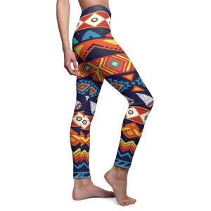 Leggings sur mesure en gros, services OEM, leggings professionnels à motifs ethniques africains, leggings de yoga - Product Image 1
