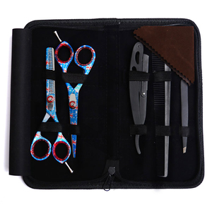 Ensemble de ciseaux à cheveux professionnels japonais, lame épée de 6 pouces, ciseaux de barbier amincissants en acier 440c - Product Image 5