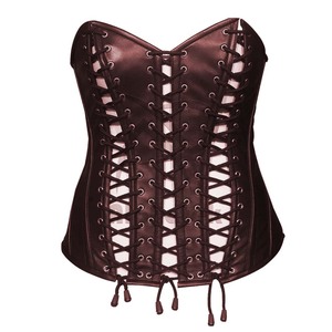 Women's Sexy Waist Trainer <b>Corset</b> Bodysuit Satin Lace Button Detail Cotton/Bamboo Material Full Body Coverage Medium Control - Product Image 2