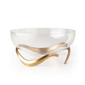 Bol en verre décorative, support en or - Product Image 4