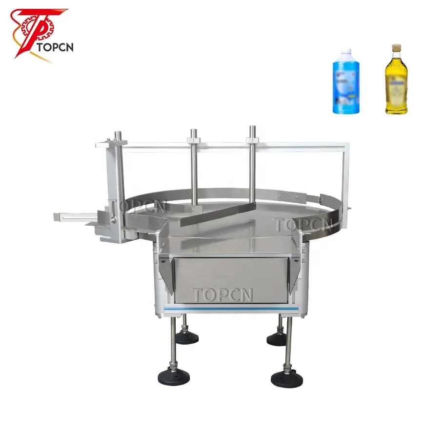 TOPCN Automatic Round Rotating Plastic Glass Bottle Collecting Machine Food Packaging Sorting Turntable Machine for Unscramble