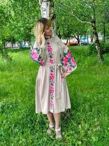 2021 Boho gótico Floral patrón Maxi vestido bordado borla manga larga Casual estilo ucraniano 100% algodón verano Mini LO para - Product Image 3