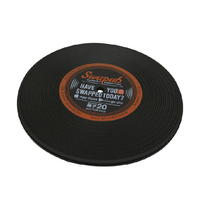 Werbeartikel Weiche PVC Retro-Plattenspieler-Untersetzer aus schwarzem Vinyl