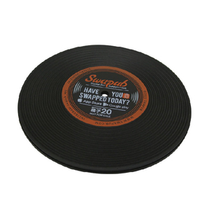 Dessous de plateau en PVC souple et personnalisé, caboteur d'enregistrement en vinyle, style rétro, personnalisé, noir - Product Image 4