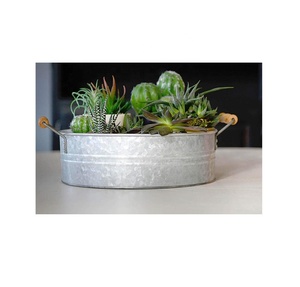 อ่างเครื่องดื่มปาร์ตี้โลหะชุบสังกะสีขอบเงิน - Product Image 3