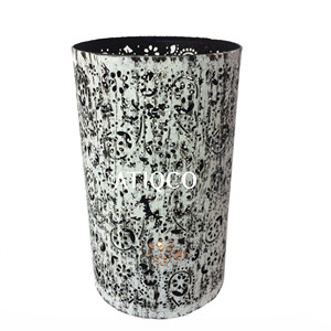 Support votif en fer blanc de détresse Dernière lampe de thé noire pour les décorations de la maison et le matériel métallique de fête - Product Image 1