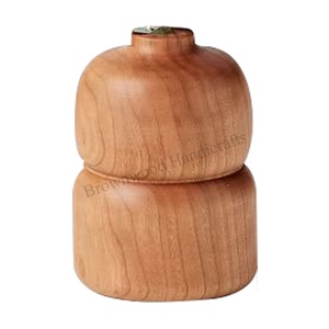 Vase à fleurs décoratif en bois de manguier au design unique pour cadeaux Vase en bois sculpté à la main pour les vendeurs en ligne à bas prix - Product Image 1