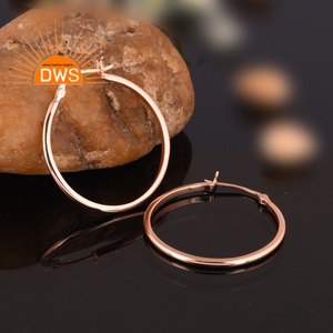 Fabrication de bijoux indiens en argent Sterling 18k, boucles d'oreilles en plaqué or Rose, argent massif, fermoirs - Product Image 4