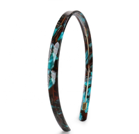 Bandeau rétro à fermeture éclair, dents antidérapantes, en acétate, couleur de coque craquelée, motif léopard tortue, à étroit, 1CM,