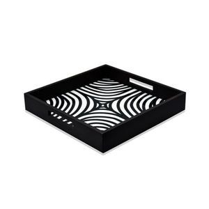 Plateau de service en teck de qualité supérieure avec design en résine |   Plateau à Snacks en Bois de Style Européen |   Plateau de service décoratif pour la maison - Product Image 1