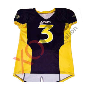 Wholesale 100% Polyester American <b>Football</b> Team Uniforms Grey & Yellow with Short Sleeves Breathable Spandex Mesh <b>Cheap</b> Option - Product Image 3