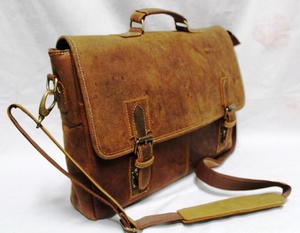 2025 Customized Large Capacity Crazy Horse Genuine Leather Laptop Briefcase Bag PC Travel Office Shoulder <b>Handbag</b> For <b>Men</b> Office - Product Image 4