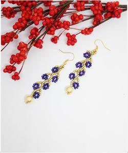 Seed Beads Earrings/Daisy Vine Earrings For Her - Product Image 1
