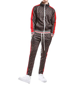 Chándal con cremallera frontal para hombre, conjunto de 2 piezas de cuello con embudo estampado por sublimación, chándales con cremallera, tiras laterales de cuello alto, novedad de 2022 - Product Image 2