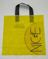 Sacs de courses en plastique souple personnalisables à soufflet de fond, imprimés par gravure, recyclables, étanches, en HDPE et LDPE, divers modèles