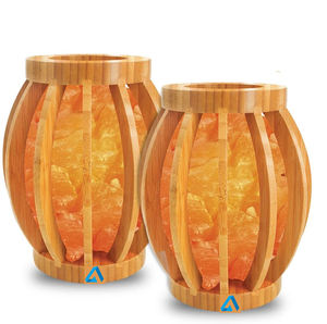 Lampe en sel de cristal naturel de l'Himalaya, style artisanal, techniques de sculpture européennes, intensité réglable, 15W, finition peinte au toucher réel - Product Image 6