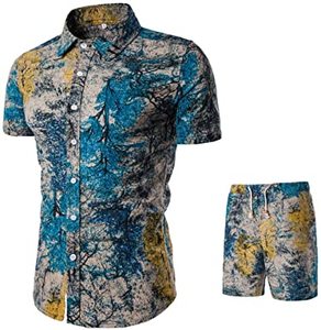 Ensemble deux pièces pour hommes, survêtement d'été décontracté en coton et Polyester, sur mesure, tendance - Product Image 5