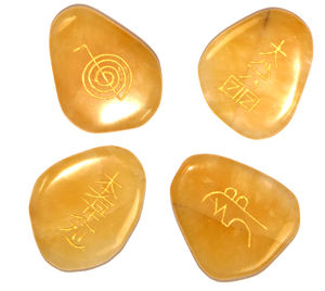 Juego de Reiki de cuarzo dorado al por mayor, Ágata tallada, piedras preciosas, amor, decoración religiosa para el hogar, artesanías de piedra semipreciosa - Product Image 2