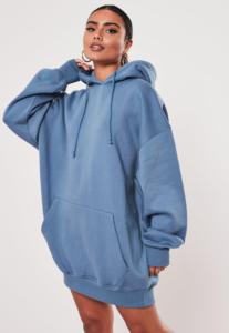 Femmes 100% coton surdimensionné pull à capuche décontracté ample doublé manches longues chaud tricoté hiver haute qualité plaine teint - Product Image 6