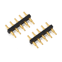 Connecteur de batterie USB à 5 broches Dongguan Pogo Pin, pas de 2,50 mm, 2 mm, 4 mm, montage vertical sur surface, broche à ressort, connecteur électronique pour circuit imprimé