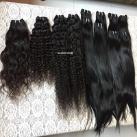 Extensiones de Cabello Humano Remy Virgen 100% Natural Ondulado Sin Procesar de Doble Trama Cosida a Máquina al por Mayor de Templo Indio