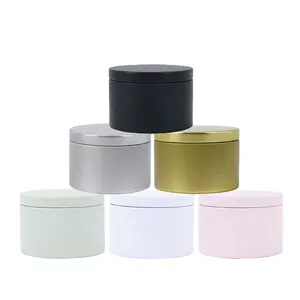 Factory Custom Empty Tin Cans Metal Luxury Small Box White Black 8oz Candle Tins 6oz With Lid 4oz 2oz