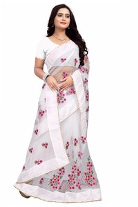 Indien Katan Saree dernier concepteur fête porter mariage dames femmes porter Georgette soie broderie travail Sari avec chemisier ApparelGarment - Product Image 3