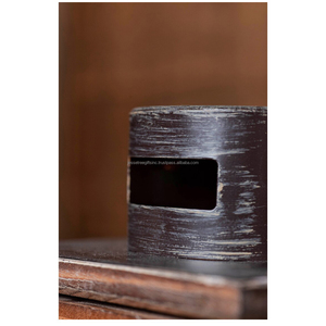 Linterna de madera y vidrio con forma cuadrada de acabado pulido de madera Natural con mango de Metal negro de alta calidad para decoración del hogar - Product Image 3