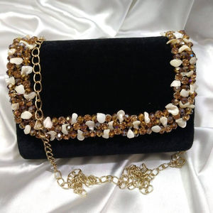 Bolso de mano con diseño de cubo y marco de metal étnico Vintage hecho a mano Para Boda y fiesta de noche bolso de novia - Product Image 1