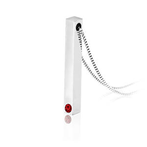 <span class=keywords><strong>Collier</strong></span> de pierre de naissance à barre verticale avec nom de gravure personnalisé en acier inoxydable - Product Image 5