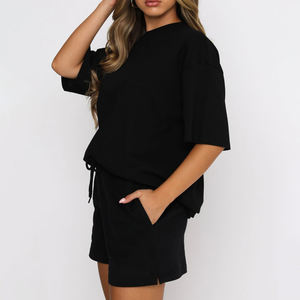 Ensemble de vêtements de sport grande taille pour hommes T-shirts en spandex respirant Short bermuda moyen T-shirts de bodybuilder tricotés Motif de fermeture à cordon - Product Image 2