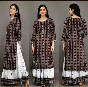 Plus belle usure coton rayonne tissu dames Kurtis indien femmes porter Readymade pas cher bas prix en gros Surat ApparelGarment - Product Image 6