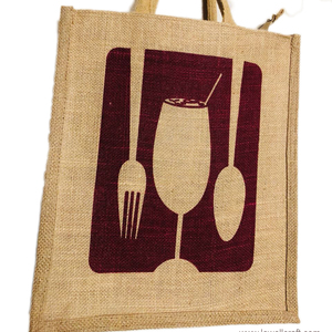 Sac de courses décontracté en soie écologique avec imprimé verre à vin, fourchette et cuillère, fermeture éclair, réutilisable, style simple, usage quotidien - Product Image 2