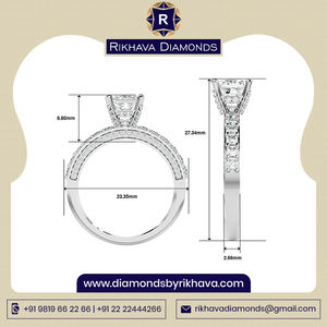 Meilleure mode 2021 JWELERY Bague solitaire en diamant d'origine Or blanc 10 carats Rikhava Diamonds Dernière conception Meilleur prix Qualité - Product Image 2