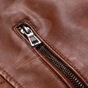 Venta al por mayor último diseño casual chaqueta de cuero puro de los hombres de talla grande con cierre de cremallera invierno lavado algodón relleno en precio - Product Image 3