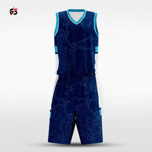 Dernier Uniforme de Basket-Ball Unisexe Col en V Sans Manches Maillot De Sport Shorts Ensemble 100% Polyester Personnalisé Sublimation Imprimé OEM - Product Image 1