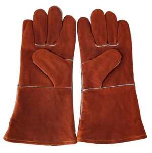 Guantes de soldadura de cuero de vaca al por mayor, protección de mano reforzada anticorte y antiimpacto - Product Image 6