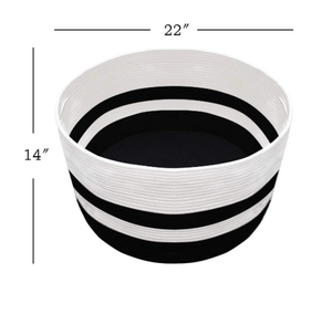 Cotton Laundary Storage <b>Basket</b> with Handles Decorative for Every Home - Product Image 1