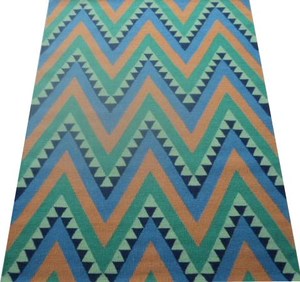 พรมสวดมนต์กันลื่นทันสมัยผ้าคอตตอนทอมือดีไซน์เป็นลอนมีหลายสีผ้าทอจากผู้ผลิตอินเดียสำหรับใช้ในบ้าน - Product Image 1