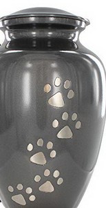 Urne funéraire en métal pour animaux de compagnie avec motif de patte, pour cendres de chien ou de chat, souvenir commémoratif, urne funéraire avec sac de rangement en velours - Product Image 4