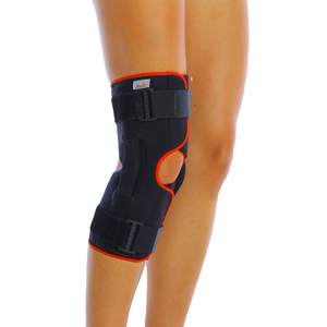 Rodillera con bisagras de neopreno frontal completamente abierta Armoline con bisagras de acero Certificado CE Médico - Product Image 1