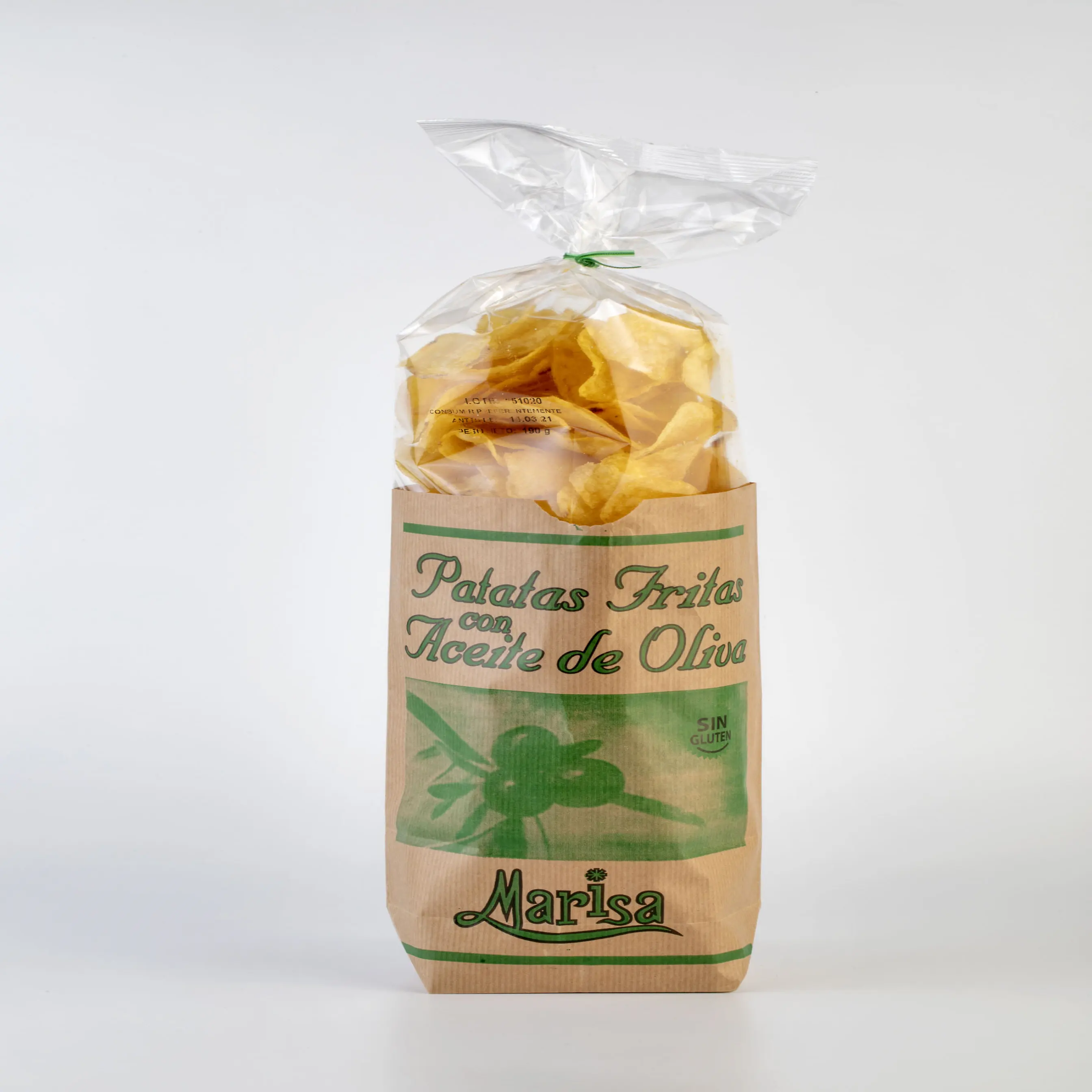 Olivenöl Craft Chips 190g. Ausgewählte gali zische Kartoffel, Olivenöl und Salz. Gebraten mit nur Olivenöl.