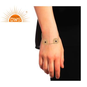 Natural Amethyst Gemstone <b>Bracelet</b> Jewelry Wholesaler <b>Chakra</b> Design Gold Plated Silver Jewelry Supplier - Product Image 3