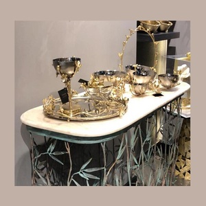 Ensemble de 3 bols décoratifs avec brûleur à bakhoor, qualité supérieure, forme ronde, bol décoratif pour aliments au meilleur prix - Product Image 2