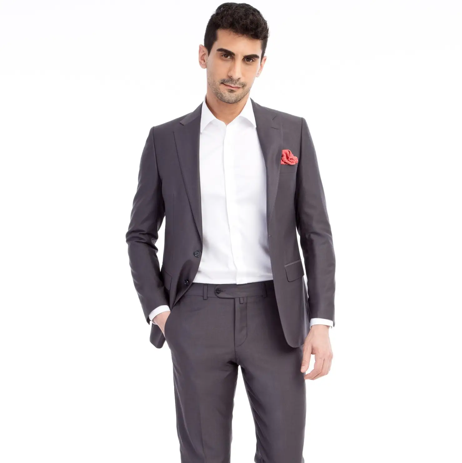 Kigili Luxury Turkish Gray Regular Fit Men's Suit