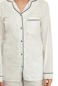 Conjunto de pijama de algodón para hombre y mujer, conjunto de pijama de algodón transpirable con estampado sólido, venta al por mayor - Product Image 5