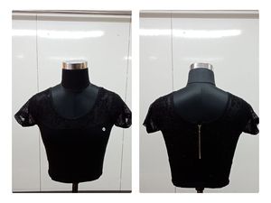 Diseñador de corte elegante, aspecto perfecto, Color amarillo, cuello redondo, tela de red, ropa de fiesta, blusas Sari listas para usar, ropa Sari de longitud completa - Product Image 5