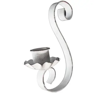 Candelabro de pared con diseño de flor blanca de METAL, soporte de vela de pared antiguo ZIN de alta calidad, nuevo diseño - Product Image 1